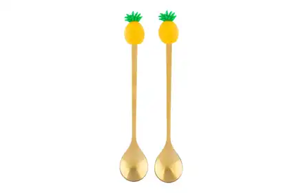 KPL 2 ŁYŻECZEK W ODCIENIU ZŁOTA Z OZDOBNA KOŃCÓWKĄ ANANAS