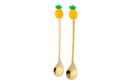 KPL 2 ŁYŻECZEK W ODCIENIU ZŁOTA Z OZDOBNA KOŃCÓWKĄ ANANAS