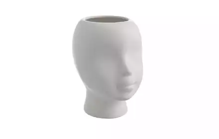 Doniczka osłonka wazon ceramiczny TWARZ biała 18 cm 60CAN20B020-1_W