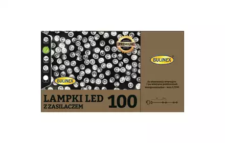 LAMPKI LED 100L Z ZASILACZEM ZIMNY BIAŁY 13-112 BULINEX