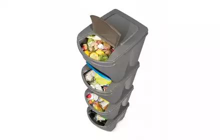 Kosze do segregacji śmieci odpadów Srotibox 4x25 l Antracyt IKWB20S4-S433