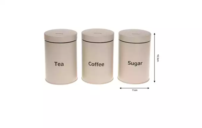 Zestaw pojemników stalowych 3 sztuki Coffee Tea Sugar KB-7452 Klausberg
