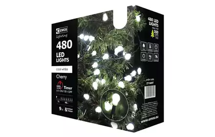 KOMPLET CHOINKOWY EMOS 480 LED CHERRY CHRISTMAS 48M IP44 ZY1604T/ZY1605T