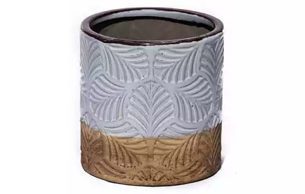 CIEŚLAK osłonka ceramiczna Liście szaro-beżowa 12x11 G07-02 