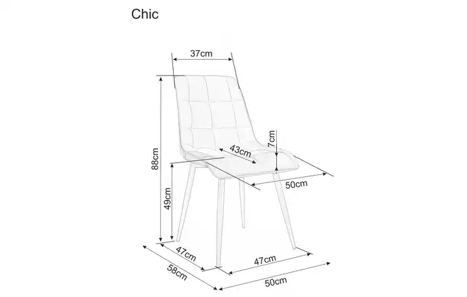 Krzesło Signal Chic szary melanż tkanina tap. 144