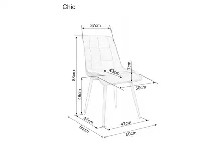 Krzesło Signal Chic velvet czarny stelaż szary bluvel 14