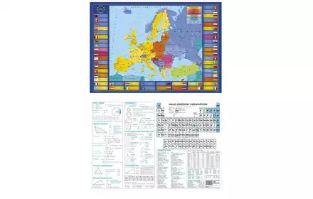 PODKŁAD dwustronna mata na biurko mapa Europy/Chemia 2w1