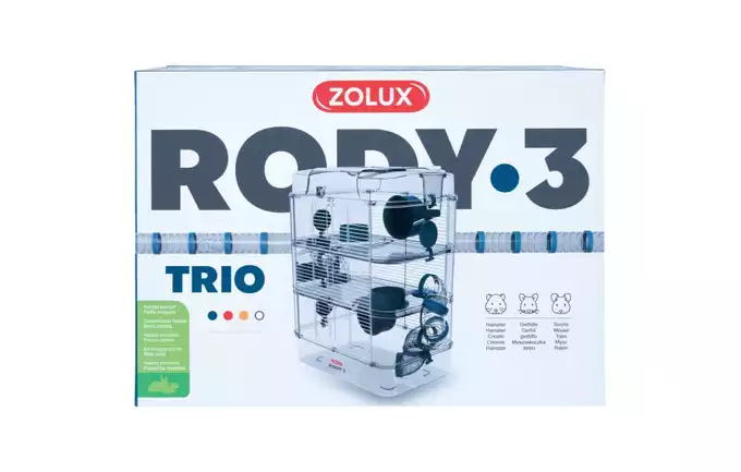 Klatka Rody 3 Trio niebieska małe gryzonie 206025 Zolux