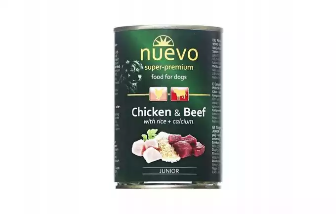 Karma Nuevo Junior Chicken Beef 400g karma mokra dla psa kurczak z wołowiną