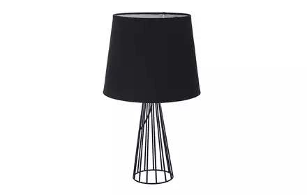 LAMPA STOŁOWA Z PODSTAWĄ METALOWĄ SZPROSOWĄ 23X40 CM CZARNA