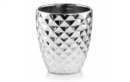 Doniczka Moon Diamond Pot Silver Ceramiczna Srebrna 14 Cm 01.012.14 Polnix