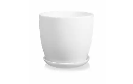 Doniczka Amsterdam Biała Ceramiczna Z Podstawką 13 Cm 15.007.13 Polnix