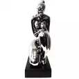 FUGURKA CERAMICZNA MOTHER AND BABY SILVER 33 CM S4063