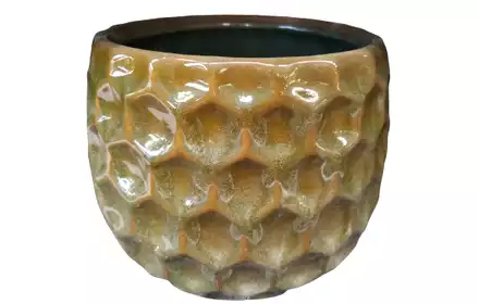 Osłonka Ceramiczna Zielono-Musztardowa 17,5x15cm F14-23 Cieślak