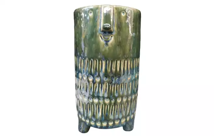 Osłonka Ceramiczna Twarz Aztecka Zielona 22,5cm E70-30 Cieślak