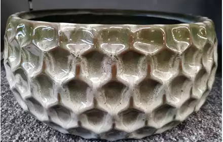 Donica Waza Ceramiczna Ozdobna Zielona 30,5x12,5cm F14-28 Cieślak