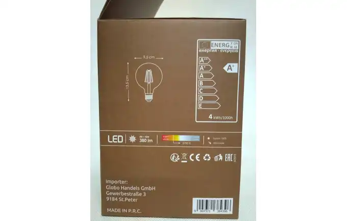 Żarówka filamentowa 11461 LED retro bursztynowa E27 4W Globo 