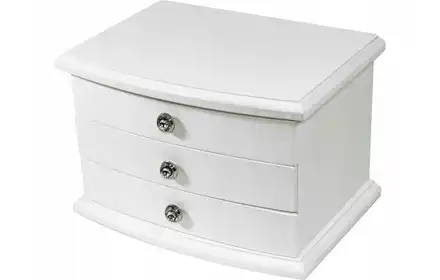 Art-pol szkatułka biała drewniana z 3 szufladami 15x22,5x16 cm