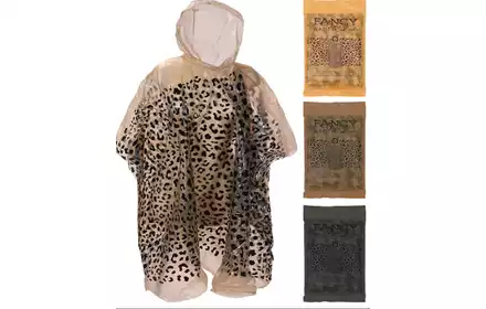 Ponczo płaszcz pszeciwdeszczowy w wzór zwierzęcy panterka R17900150