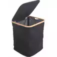 Kosz na pranie z pokrywą czarny bambus 170452570