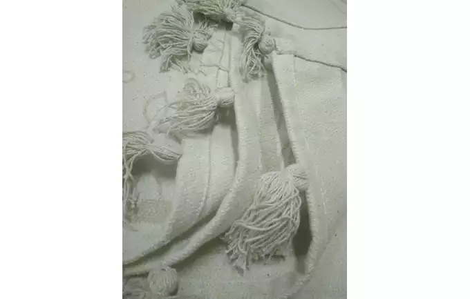 Dywan bawełniany z frędzlami 120x180cm HV167871 jasny beż