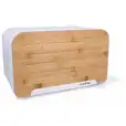 Chlebak emaliowany z pokrywą deską do krojenia bambusową 35x20x21 cm CookLine