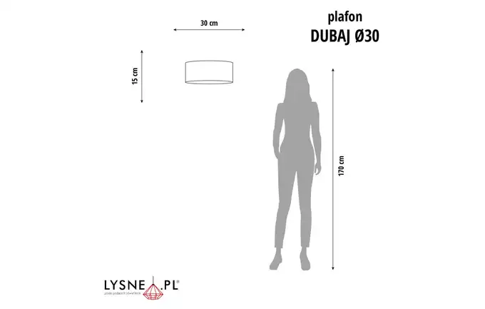Plafon Dubaj czarny 30cm plafoniera Lysne