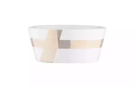 Miska Salaterka Porcelanowa Kremowo-Złota 450ml Modern Art Altomdesign