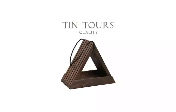 Karmnik Dla Ptaków Drewniany Trójkątny Brązowy 24,5x14,5x22h Cm Tin Tours
