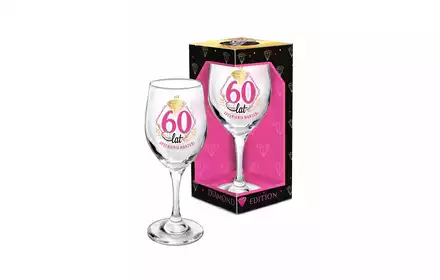 Kieliszek do wina 220ml na urodziny 60 lat Diamond Edition