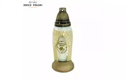 Znicz szklany z wkładem Z482 Kochanej Mamie 29cm Znicz Polski