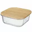 Pojemnik szklany z bambusową pokrywką do przechowywania żywności 770ml Clavato 3P0152 Florina