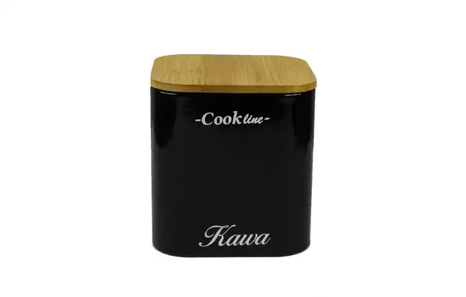Chlebak pojemnik na pieczywo czarny z pokrywą bambusową + 3 pojemniki Rafano NEL7113 CookLine