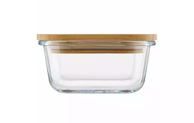 Pojemnik szklany Clavato z bambusową pokrywką 500ml na ser wędlinę 3P0153 Florina