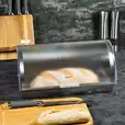 Chlebak pojemnik na pieczywo bułki stal-alryl srebrny KH-3202 KingHoff