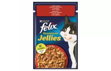 Purina Felix Sensations Jellies wołowina z pomidorami 85g karma mokra dla kotów
