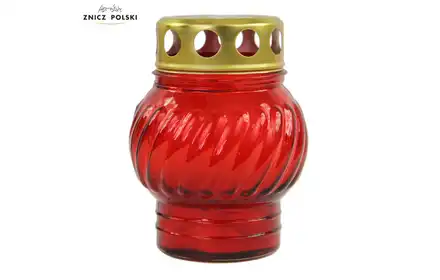 Znicz szklany zalewany czerwony 11cm S-125 Znicz Polski