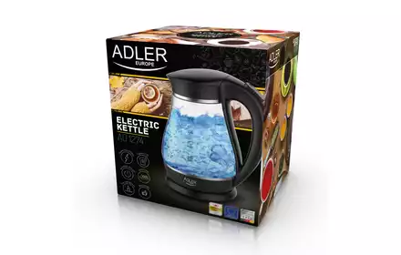 Czajnik elektryczny szklany czarny 1,7l AD1274 Adler