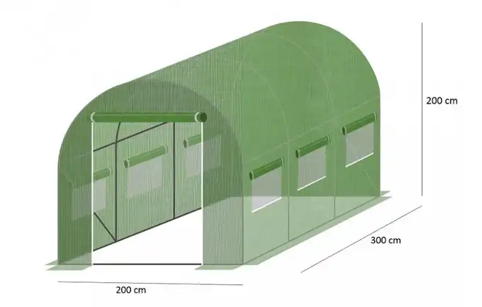 Tunel ogrodowy zielony 3 segmentowy 3x2x2m TUN5552 Garden Line