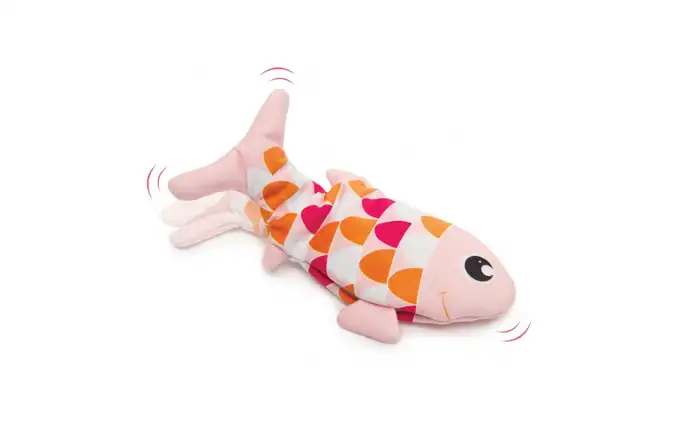 Groovy fish, zabawka, dla kota, różowa, 25 cm, z kocimiętką, ładowana