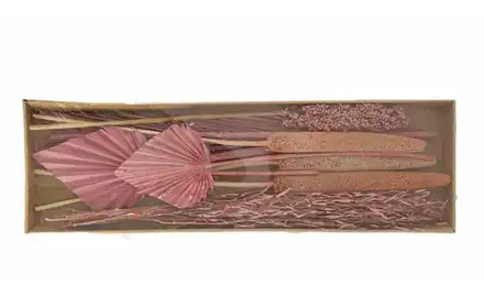 Suszone kwiaty na tacy 57x18x3 cm pink wash 45256-346