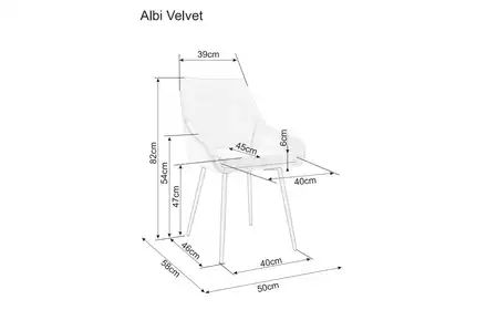 Krzesło Signal Albi velvet czarny tap. 117