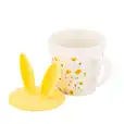 KUBEK STOŻEK 330ML KACZEŃCE Z POKRYWĄ SILIKONOWĄ USZY ZAJĄCA W OPASCE